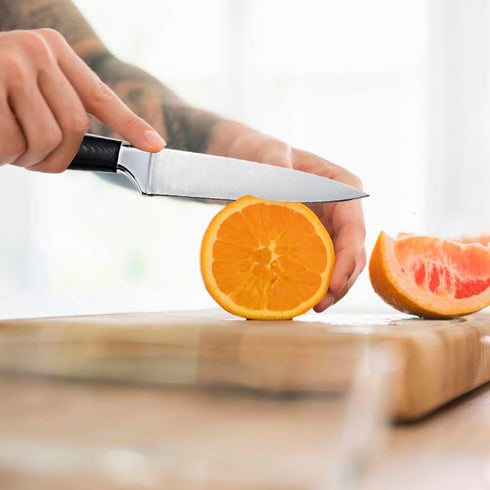 Paring Knife 3.5 inch Small Kitchen Knife Manual Sharpened 5Cr15Mov Stainless Steel Fruit Knife Full Tang with 3 Rivets in Ergonomic Pakkawood Han...