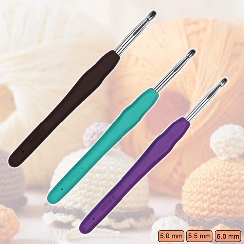 Crochet Hooks 5.0mm 5.5mm 6.0mm Crochet Needles QLRFFLJOY 3 pcs Crochet Hook Set DIY Yarn Weaving Tools for Knitting Gloves, Shoes, Bags, Hats, So...