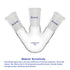 Glass 50ml 3 Neck Round Bottom Flask RBF, with 24/40 Center and Side Standard Taper Outer Joint, 50ml...