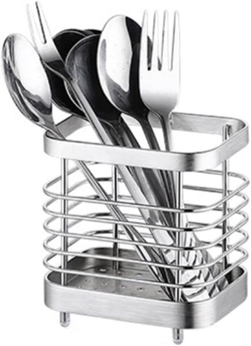 Kitchen Utensil Holder, Stainless Steel Sink Utensil Holder Countertop, Kitchen Utensil Drying Caddy, Cutlery Drainer for Kitchen Utensil, Rust-Pr...