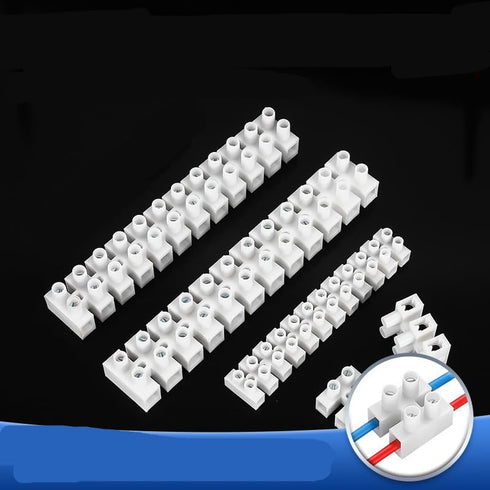 6pcs 450V 35A 12P Double Row Covered Barrier Screw Terminal Block Strip...