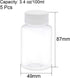 uxcell 3.4 oz/100ml PET Plastic Lab Chemical Reagent Bottle Wide Mouth Liquid/Solid Storage Container Clear Bottles w Tamper Evident Caps 5pcs...