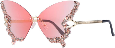 Butterfly Shaped Sunglasses with UV400 Protection Women Glasses for Party & Birthday (Gradient Pink)...