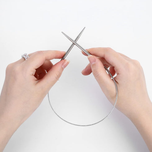 ASTER 6 Pieces Circular Knitting Needles Stainless Steel Round Knitting Needles10 mm 8 mm 6 mm 5 mm 4 mm 3 mm for Making Sweater Shawl Scarf......