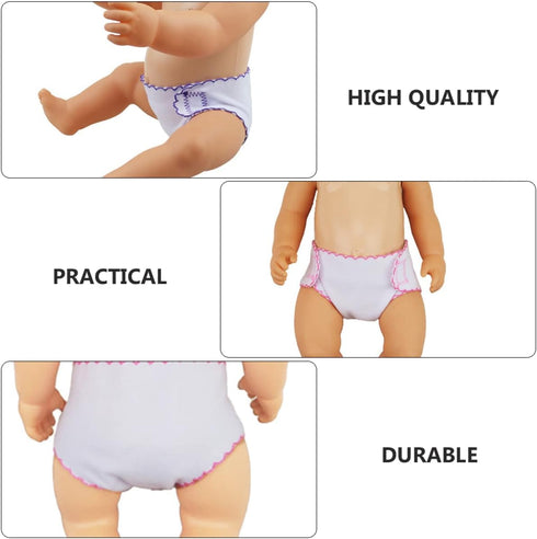 Toyvian 6pcs Doll Diapers baby doll diaper bag baby doll accessories doll underwear Reusable DIY Diaper...
