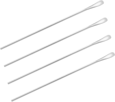 10 Inch/25.8cm Coffee Stirrers Spoon,Silver Stainless Steel 304# Coffee Stir Sticks,Round Solid Long Handle Cocktail Beverage Iced Tea Stirring St...