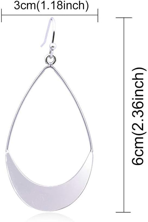 Lightweight Dangle Earrings Simple Earrings Silver Teardrop Earrings for Women...
