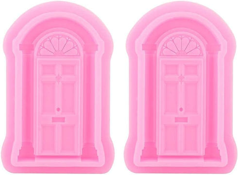 2Pcs Window Frame Silicone Maker Set, Food Grade 3D Fondant Cutter for Cake Decorating, Non Stick Baking Tools for Wedding Birthday Cupcakes, Cook...