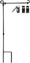 Garden Flag Stand Iron Garden Flag Pole 36.5x16.5 inch with 2 Flag Stopper and 1 Tiger Clip Garden flag stake for Outdoor Decorate Garden Yard...