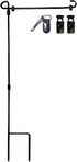 Garden Flag Stand Iron Garden Flag Pole 36.5x16.5 inch with 2 Flag Stopper and 1 Tiger Clip Garden flag stake for Outdoor Decorate Garden Yard...