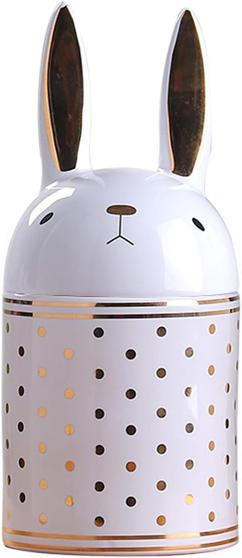 HAUCOZE Rabbit Cookie Jar Decorative Candy Jar with Lid Modern Arts Gifts Ceramic 8.1inch...
