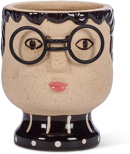 Abbott Collection Home Small Face with Glasses Planter...