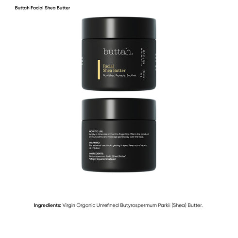 Buttah Skin Facial Shea Butter 2oz - Organic Whipped Virgin Raw Moisturizer for All Skin Tones - Hydrating & Natural...