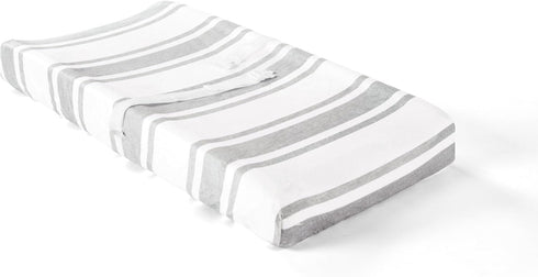 Lush Decor Baby Farmhouse Stripe Soft & Plush Changing Pad Cover, 16" W x 32" L + 5" Pocket, Gray - Striped Nursery Decor - Gender Neutral Baby Sh...