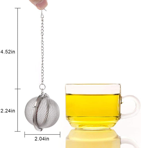 2Pcs Stainless Steel Tea Ball, 2.04 Inch Mesh Tea Infuser Strainers, Premium Tea Filter Tea Interval Diffuser for Loose Leaf Tea and Seasoning Spi...