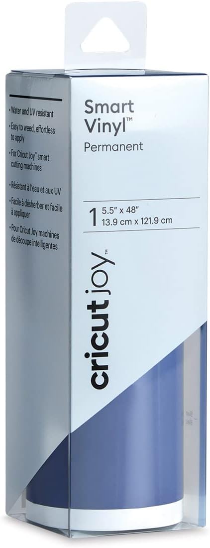Cricut Joy Smart Permanent Vinyl, Blue - 4ft Roll (5.5' x 48'), Glossy Finish - Compatible Joy Machine, Matless Cutting for Long cuts (4ft Shapes,...