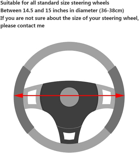 Soft Microfiber Leather Steering Wheel Cover, Universal 15 Inch for Women Girls, Fit Vehicles, Sedans, SUVs, Vans, Trucks - Light Pink...