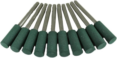 TMAX 10 pc 6 mm (1/4 Inch) Cylinder Rubber Rotary Tool Polishing Burr with 3 mm (1/8 Inch) Shank for Dremel Rotary Tools...