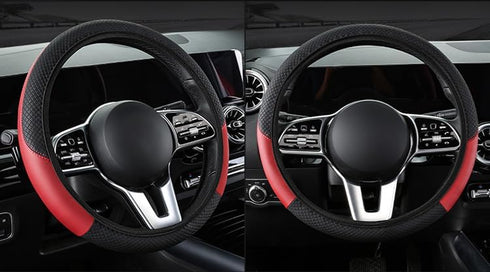 Universal 15 Inch Elastic Steering Wheel Cover - All-Season Comfort: Warm in Winter, Cool in Summer - Microfiber Breathable Ice Silk, Anti-Slip, O...