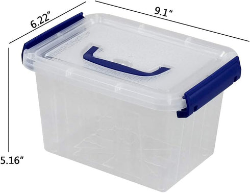 6-Pack 3 Liter Storage Box, Small Plastic Bin with Handle...