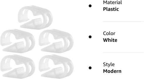 1/4" - 5/16" Plastic Tubing Clamps Flow Control Hose Clamp, Laboratory Pinch Valve Shut Off Hose Clamp - Pack of 5 White...