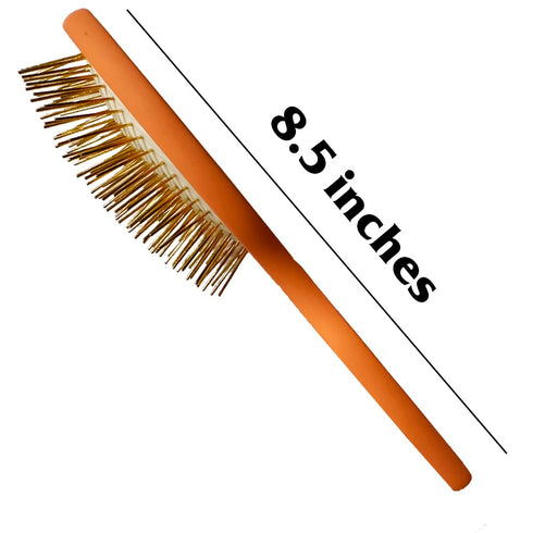 Pet Grooming Detangler Pin Dog Brush For Shedding and Removing Loose Fur, Premium Lightweight Wood with Gold Plated Pins for Long Hair (Pin Brush ...