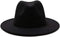 Women's Black Elegant Wide Brim Fedora Flat Panama Hat Cap...