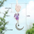 Car Hanging Charm Pendant Dangling Moon, Car Charm Dangling Moon Star Rearview Mirror Decorations, Handmade Ornaments Natural Energy Crystal for C...