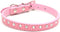 Soft Seude Leather Full Rhinestone Dog Collar Sparkly Crystal Diamonds Studded Puppy Pet Collar for Small Medium Breeds Pink,XXS...