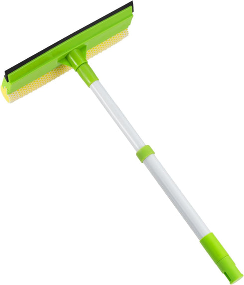 Window Squeegee for Home,2 in 1 Squeegee Window Cleaner with 18" Long Handle,Sponge Car Window Squeegee for Gas Station, Glass,Shower,Outdoor High...