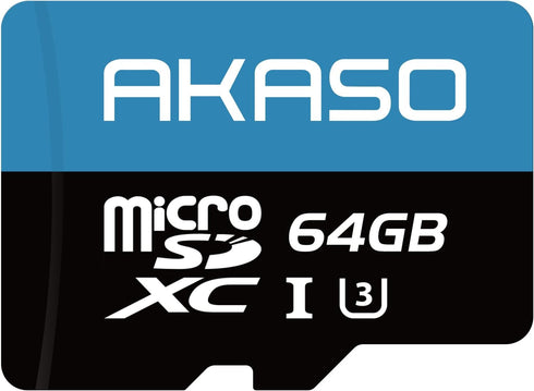 AKASO 64GB microSDXC U3 Memory Card - Up to 100MB/s, UHS-I C10, U3, Full HD, 4K UHD, MicroSD Card...