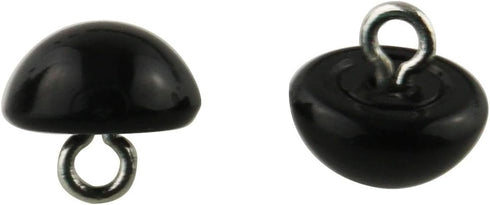 Tegg Pearl Button 50PCS 10mm Black Bead Shirt Half Ball Dome Caps Wire Loop Buttons for Crafts, Clothes, Wedding Dress, Scarpbooking and DIY Proje...
