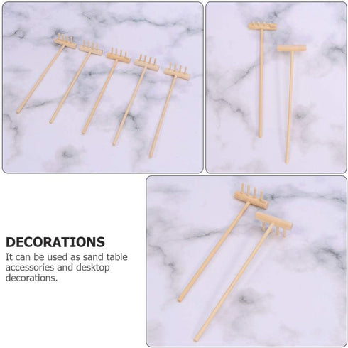 8Pcs Mini Zen Sand Rake Bamboo Rakes Tool Meditation Zen Garden Tools Feng Shui Tabletop Rock Garden Sandbox Kits Japanese Desktop Sand Box Access...