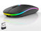 LED Wireless Mouse, Slim Silent Dual-Mode 2.4G+BT Rechargable 7-Color Mouse Portable Mobile Optical Office Mouse with USB Receiver, 3 Adjustable L...