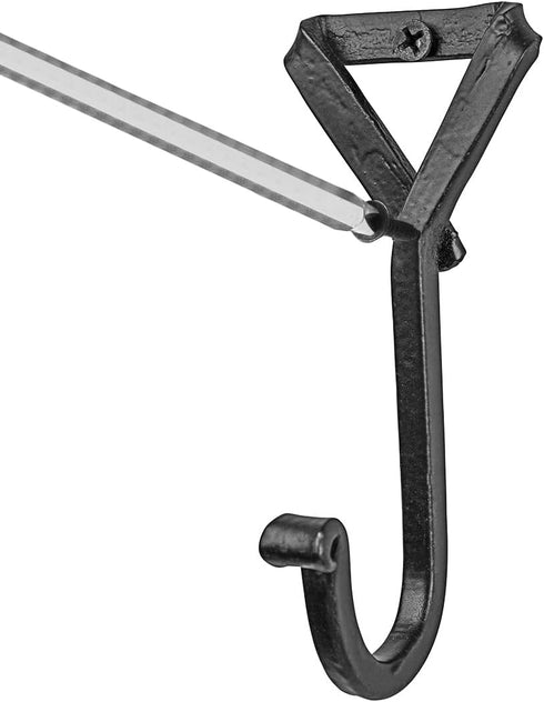 GoCraft Handmade Wrought Iron Coat Hook | Hook for Coats, Towels, Scarves | Forged Metal Decorative Colonial Wall Decor...