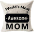 Andreannie Set of 2 Best Gift for Mother Father World's Most Awesome Mom Dad Sweet Blessing Cotton Linen Throw Pillow Case Cushion Cover Home Offi...