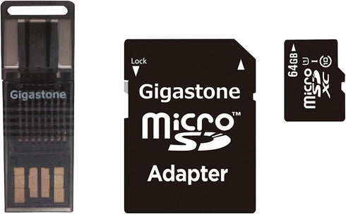 Gigastone GS-4IN1600X64GB-R Prime Series microSD Card 4-in-1 Kit (64GB)...
