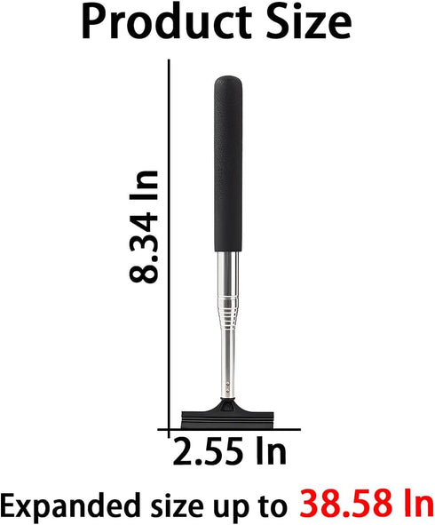 Car Rearview Mirror Wiper, Telescopic Squeegee for Auto Glass, Portable Water Cleaner with Retractable Long Rod, Mini Automotive Cleaning Tool, Un...