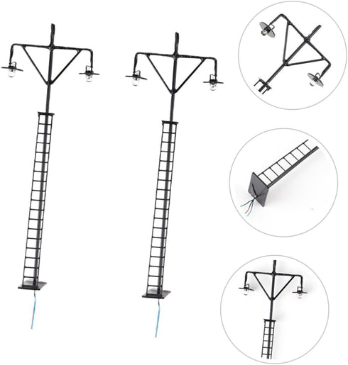 STOBOK 2pcs Train Light Model Sand Table Building Material Decorative Garden Lights Railway Train Scenery Model Miniature Street Lamp Model Railwa...