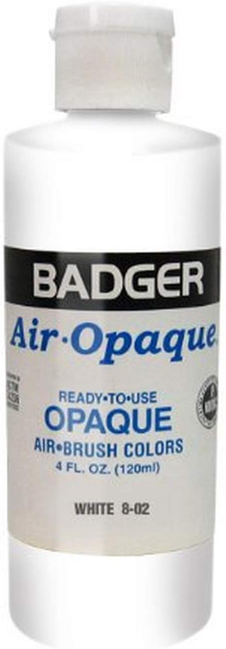 Badger Air-Brush Company Air-Opaque Airbrush Ready Water Based Acrylic Paint, White, 4-Ounce...