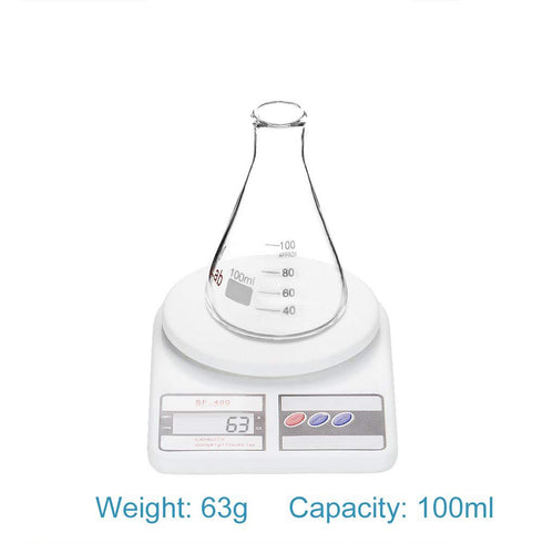 stonylab (2 Pack) 100 ml Narrow Mouth Erlenmeyer Glass Flasks with Heavy Duty Rim (100ml Fits with stonylab 5# Rubber Stopper)...