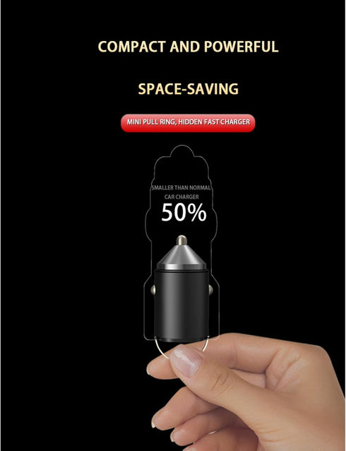 USB C Car Charger, YIHAIXINGWEI Fast Car Charger Dual Port, Mini Metal Cigarette Lighter USB Charger for iPhone14/13 Pro Max Samsung S23/S22 (Pull...
