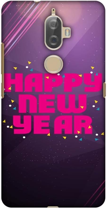 AMZER Slim Fit Handcrafted Designer Printed Snap On Hard Shell Case Back Cover with Screen Cleaning Kit Skin for Lenovo K8 Plus - Happy New Year H...