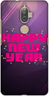 AMZER Slim Fit Handcrafted Designer Printed Snap On Hard Shell Case Back Cover with Screen Cleaning Kit Skin for Lenovo K8 Plus - Happy New Year H...