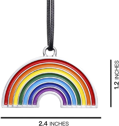 Rainbow Car Charm, Metal Chrome Shinning Hanging Ornaments for Car Rear View Mirror, Car Pendant Decoration, Never Fade in The Sun...