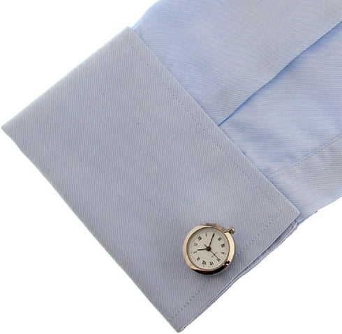 MRCUFF Real Working Watch Pair Cufflinks in a Presentation Gift Box & Polishing Cloth...