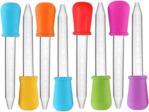 5ml Liquid Droppers Medicine Silicone and Plastic Pipettes Eye Dropper with Bulb Tip for Kids Candy Molds (8 Pack)...