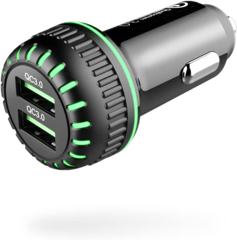 Dual QC 3.0 Ports Quick Charger for Car, Fast Car Charger Adapter Compatible with Cigarette Lighter Socket, iPhone 13/Pro Max/Pro, 12/11, Samsung ...