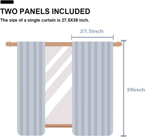 Nautical Blue Sea Turtles Beach Short Kitchen Window Curtains Ocean Starfish Half Bathroom Curtain for Bedroom Set of 2 Panels 27.5 W x 39 L Inche...