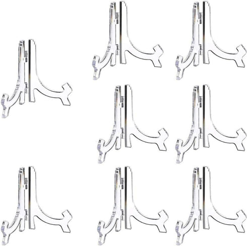 8 Pack 4.5 Inches Acrylic Easel Stand,Display Stand Kitchen Picture Frame Stand Picture Bracket Acrylic Decoration Plate Holder Frame Book Stand...